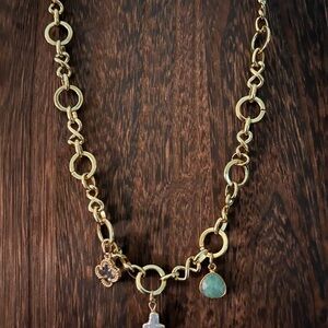 Gold Chain Necklace with Charms